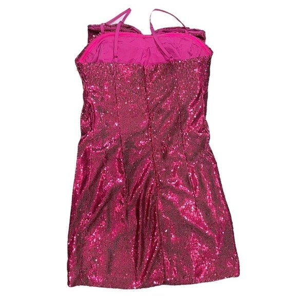 NWT Ronny Kobo Sequin Bow Embellished Lindsay Dress in Tulip sz S - Picture 5 of 13